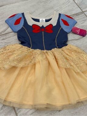 Disney Princess Toddler Girls Snow White Sweater Dress Size 5T  New